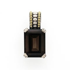 Lagos Caviar 925 Sterling Silver 18K Gold with Smokey Topaz Enhancer Pendant