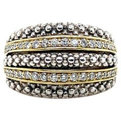 Lagos Caviar Diamant Sterling Silber & 18k Gelbgold Statement Ring