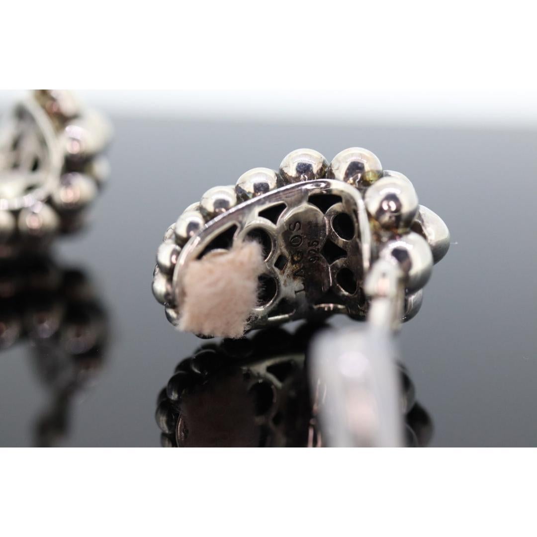 LAGOS Caviar Earrings. Sterling Silver Bubbly Heavy Clip ON Non Pierced Huggie In Good Condition For Sale In Port Charlotte, FL