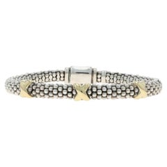 Lagos Caviar Embrace Three Station X 6mm Bracelet 7 1/2" - Sterling 925 Gold 18k