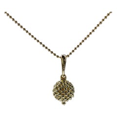 Lagos Caviar Gold Yellow Gold Ball Pendant 
Chain Necklace