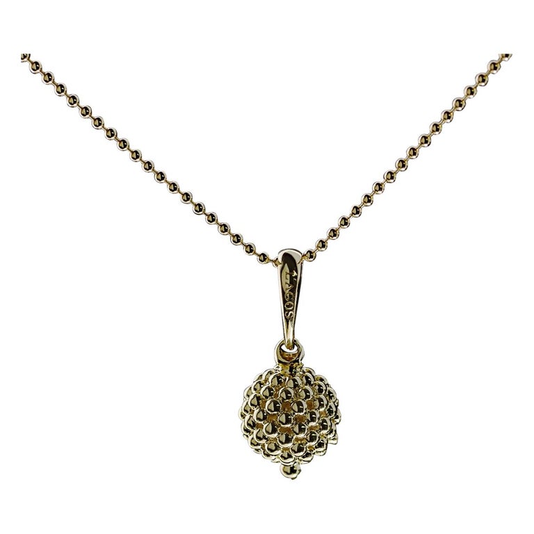 Lagos Caviar Gold Yellow Gold Ball Pendant and Chain Necklace at 1stDibs