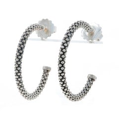 Pendientes de aro grandes Lagos Caviar - Plata de ley 925 Oro amarillo 14k Perforados