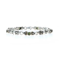 Lagos Caviar Peridot Bracelet 7 3/4" - Sterling 925 Yellow Gold 18k Round .45ct