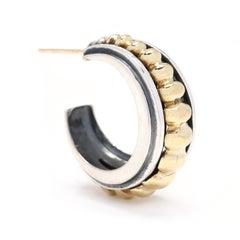 Cerchi a coste Lagos Caviar, Argento 925, Oro giallo 18k, Design spesso