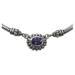 Lagos Caviar Sterling und 18K Gelbgold Amethyst Halskette #25231