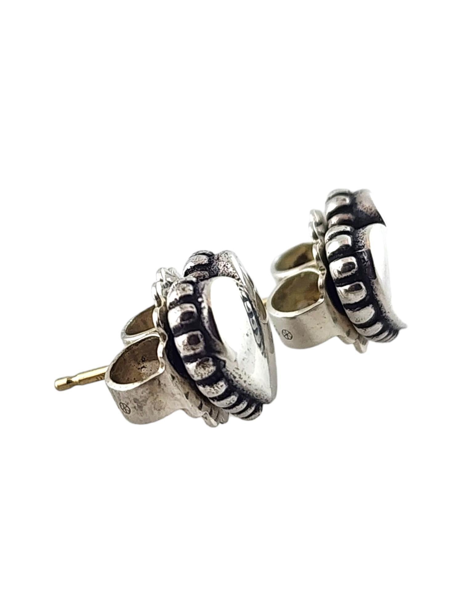 LAGOS Caviar Sterling Silver & 14K Yellow Gold Puffy Heart Stud Earrings #18379 In Good Condition In Washington Depot, CT