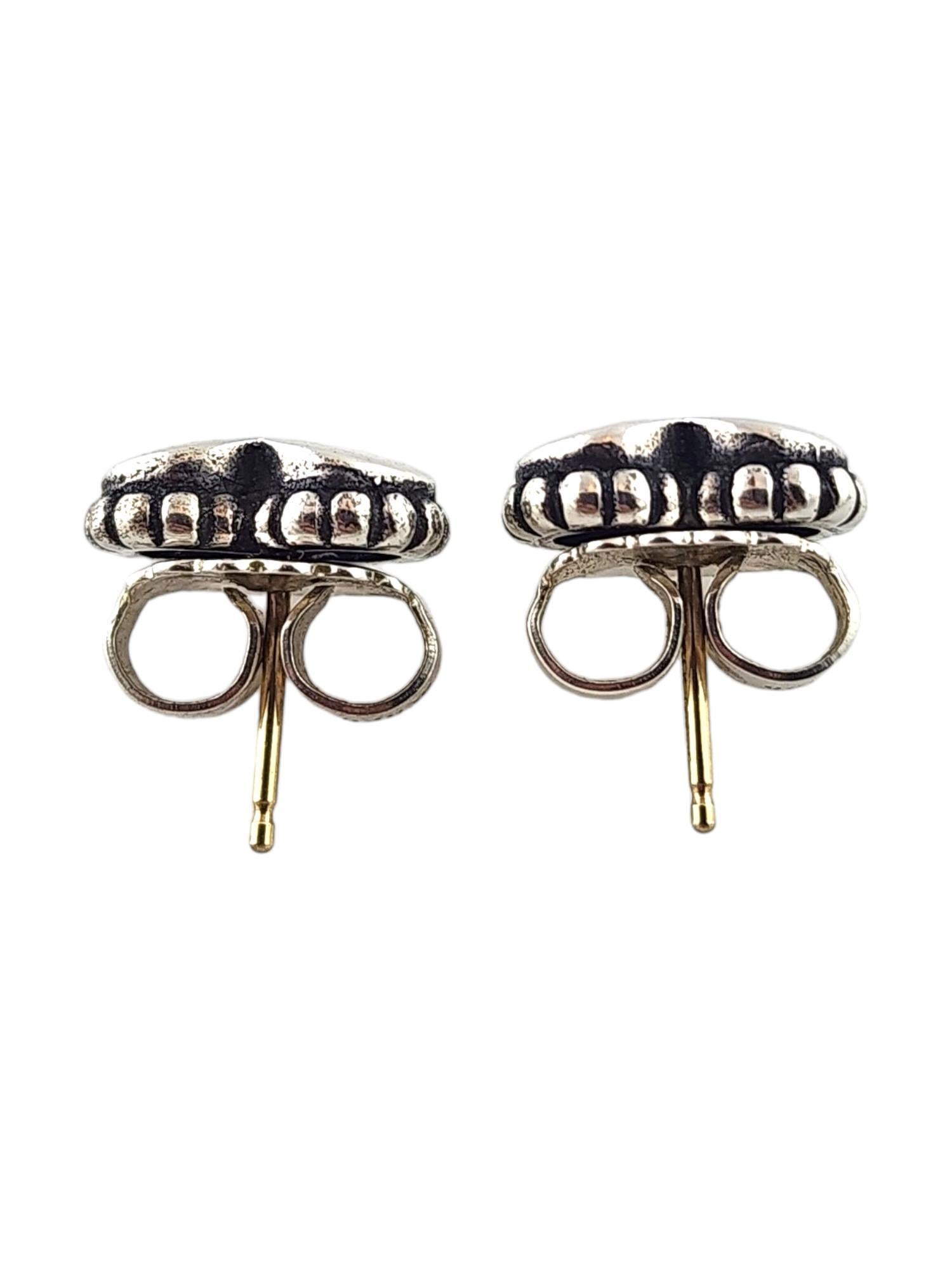 Women's LAGOS Caviar Sterling Silver & 14K Yellow Gold Puffy Heart Stud Earrings #18379