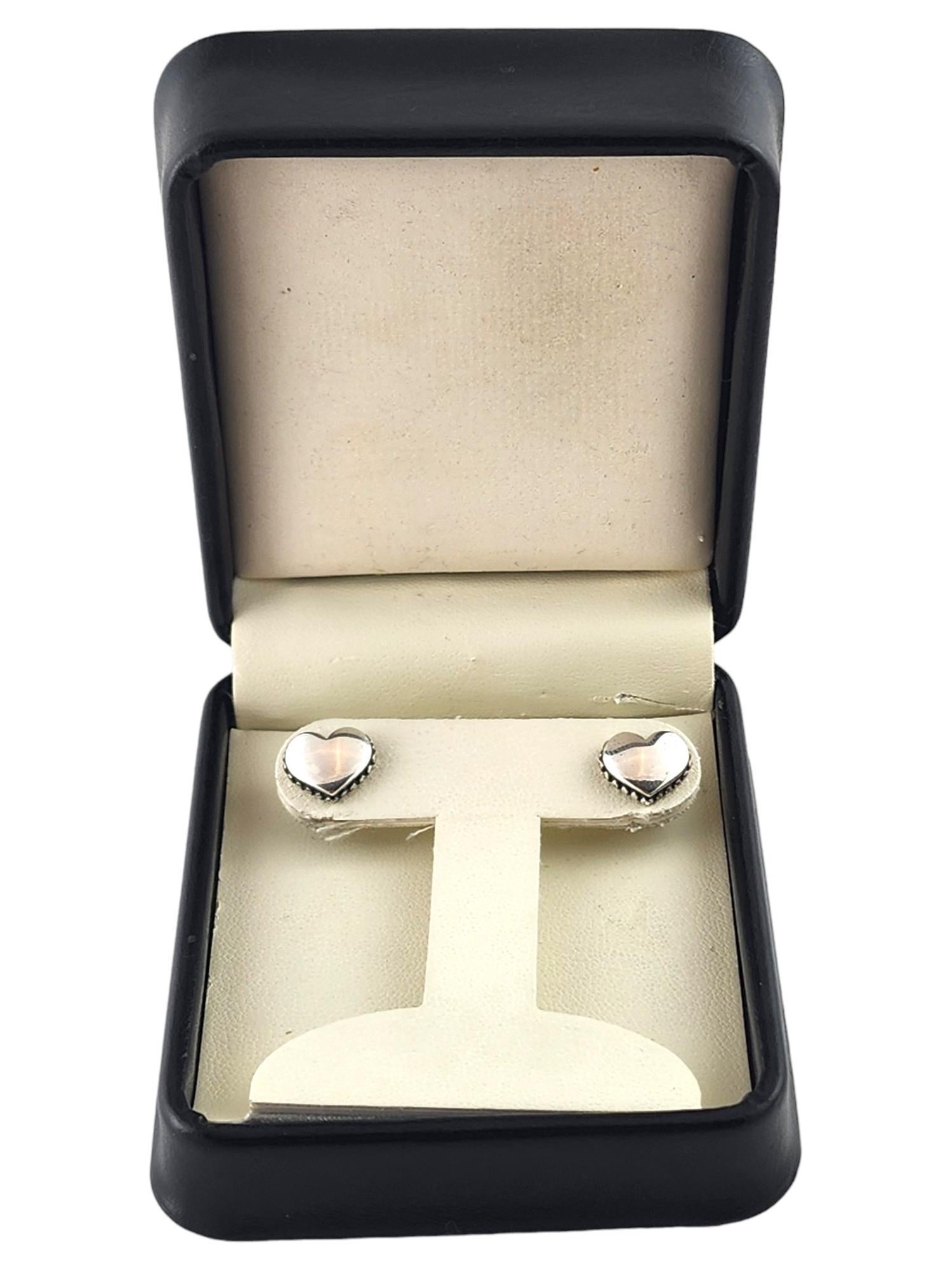 LAGOS Caviar Sterling Silver & 14K Yellow Gold Puffy Heart Stud Earrings #18379 3