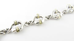 Lagos Caviar Sterling Silver 18 Karat Yellow Gold Link Bracelet