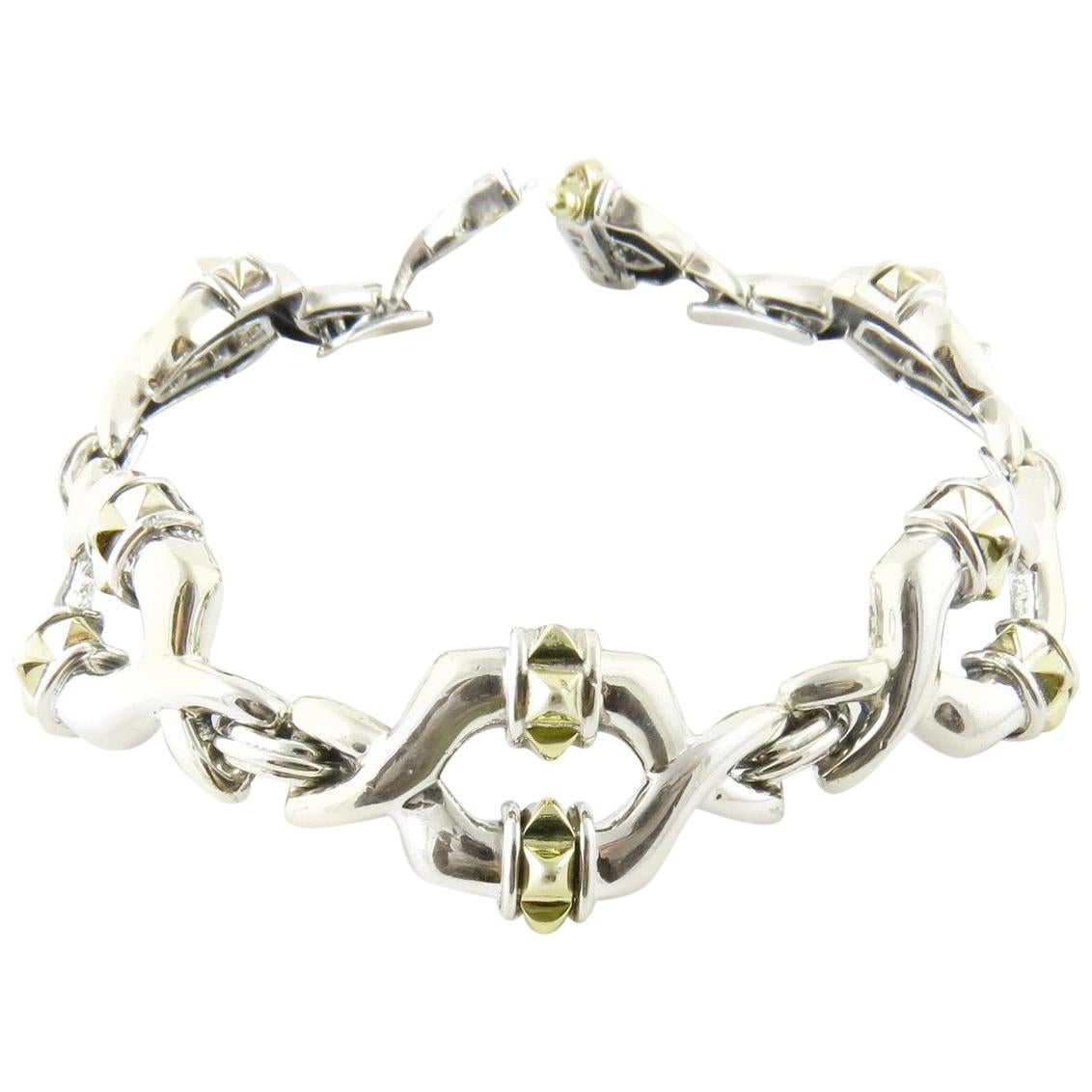 Lagos Caviar Sterling Silver 18 Karat Yellow Gold Link Bracelet