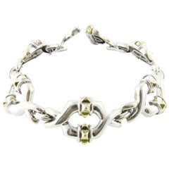 Lagos Caviar Sterling Silver 18 Karat Yellow Gold Link Bracelet