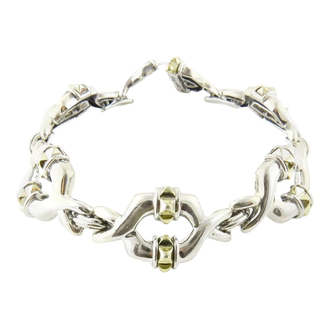 Lagos Caviar Sterling Silver 18 Karat Yellow Gold Link Bracelet