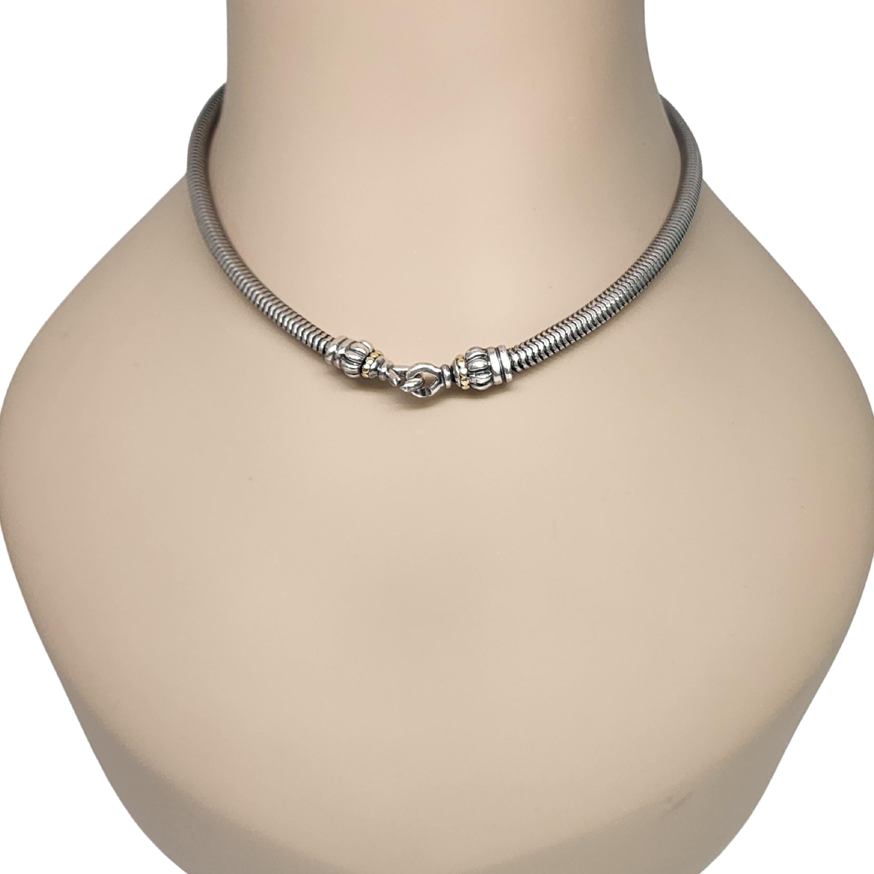 Women's Lagos Caviar Sterling Silver 18K Accent Snake Chain Necklace #16603