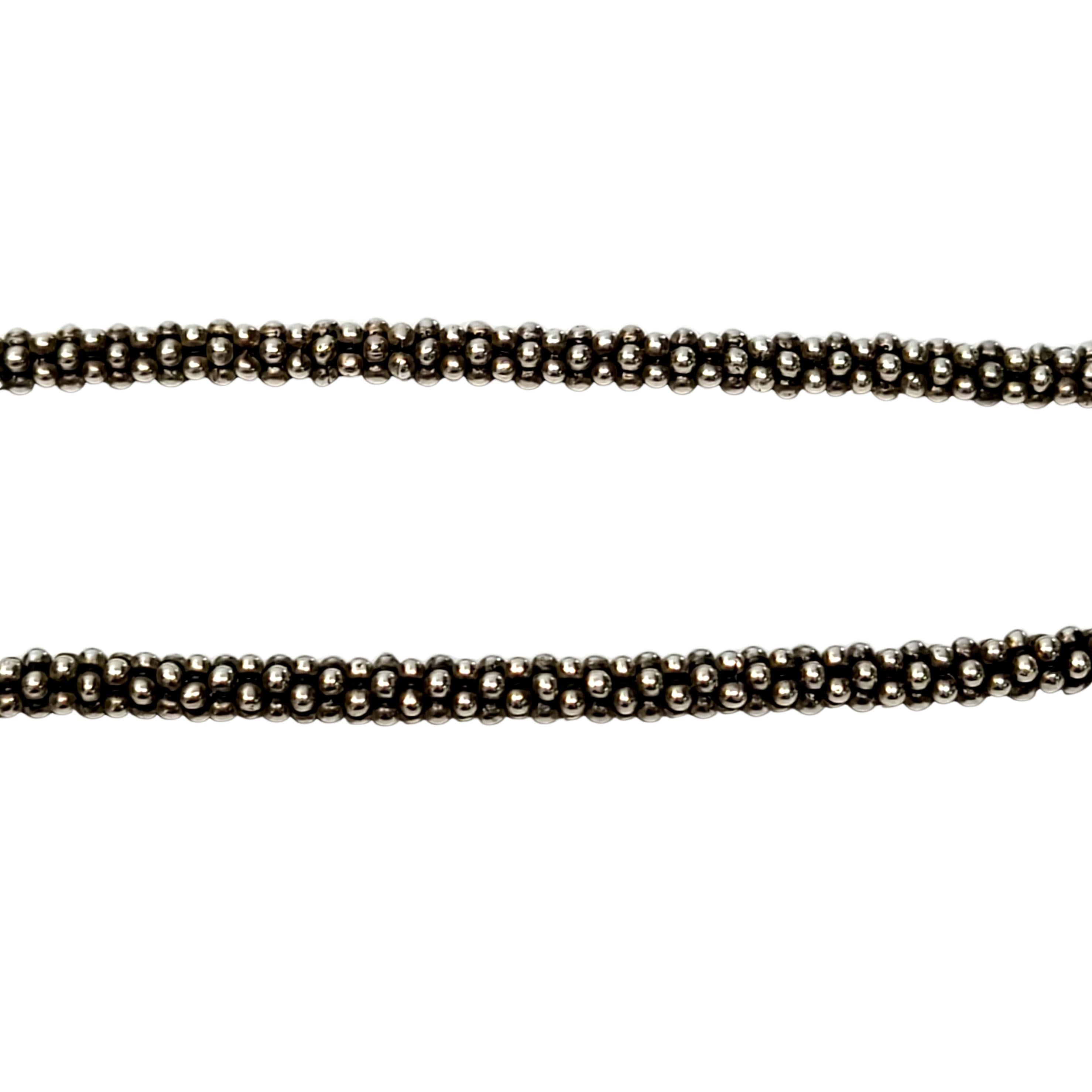 Lagos Caviar Sterling Silver 18K Yellow Gold Diamond Circle Game Necklace In Good Condition In Washington Depot, CT