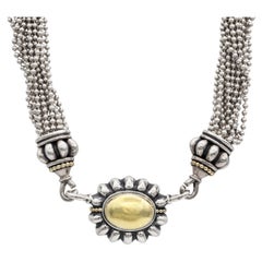 Collier de perles multibrins en argent sterling et or jaune 18 carats de Lagos Caviar