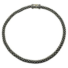 Lagos Caviar Sterling Silver and 18 Karat Yellow Gold Beaded Necklace