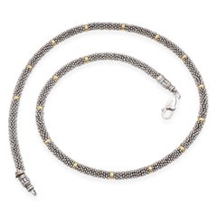 Lagos Caviar Collar de eslabones con cuentas de plata de ley y oro amarillo de 18 quilates