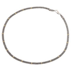 Lagos Caviar Collier à maillons en argent sterling et or jaune 18 carats