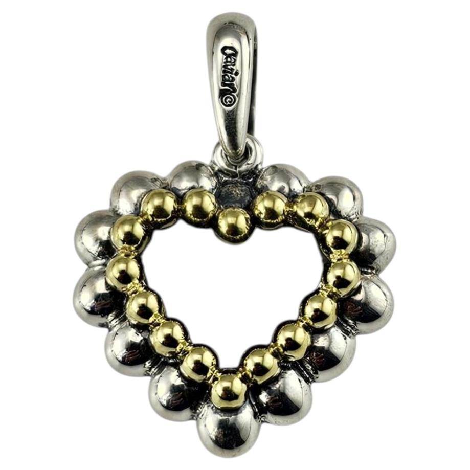 Pre-owned Lagos Caviar Sterling Silver And 18k Yellow Gold Heart Pendant #25653