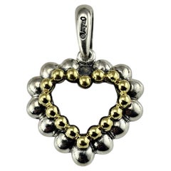 Colgante de corazón «Lagos Caviar» de plata de ley y oro amarillo de 18 quilates n.º 25653