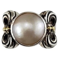 Anello di perle Lagos Caviar in argento sterling e oro giallo 18 carati misura 7 #25071