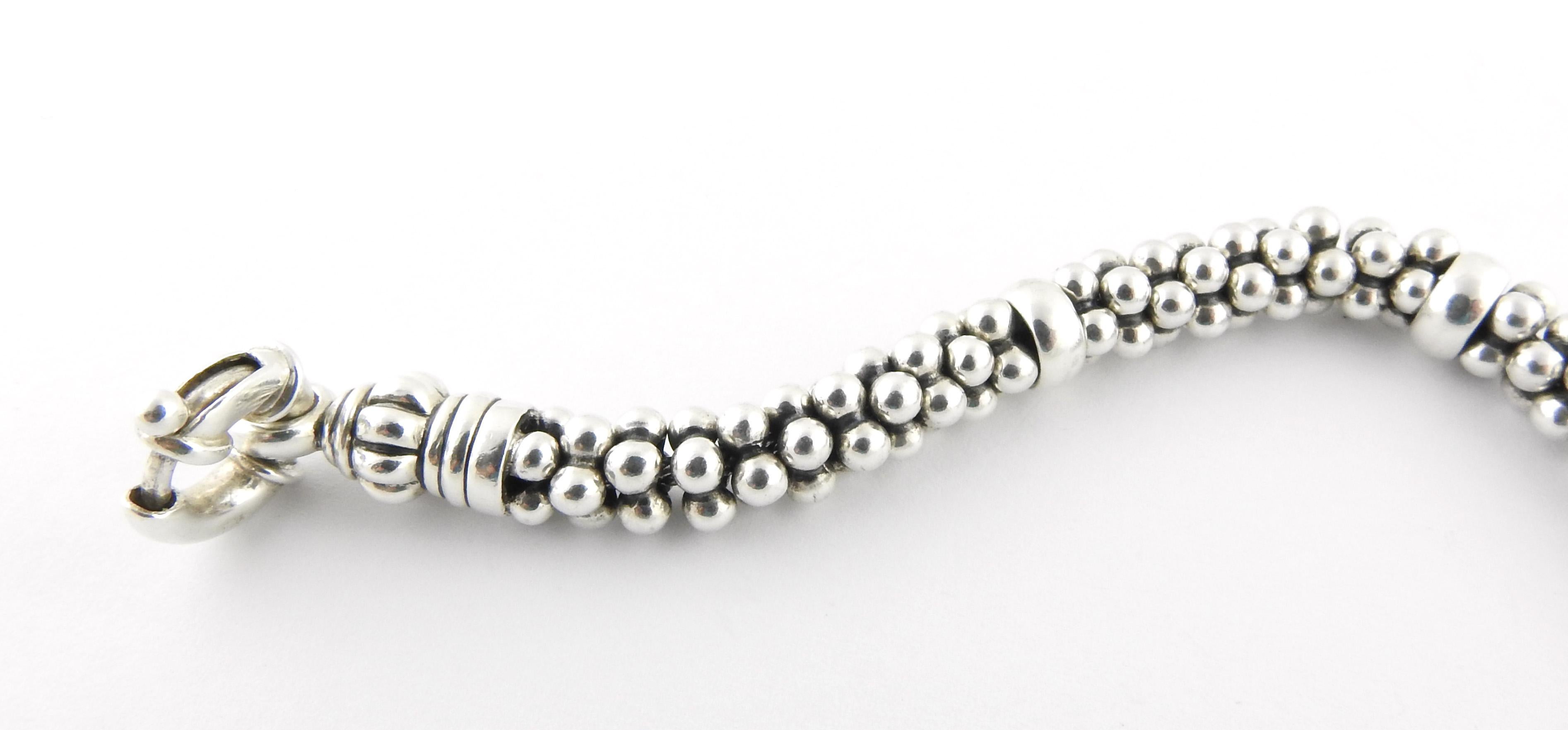 Women's or Men's Lagos Caviar Sterling Silver Beaded Rope Bracelet