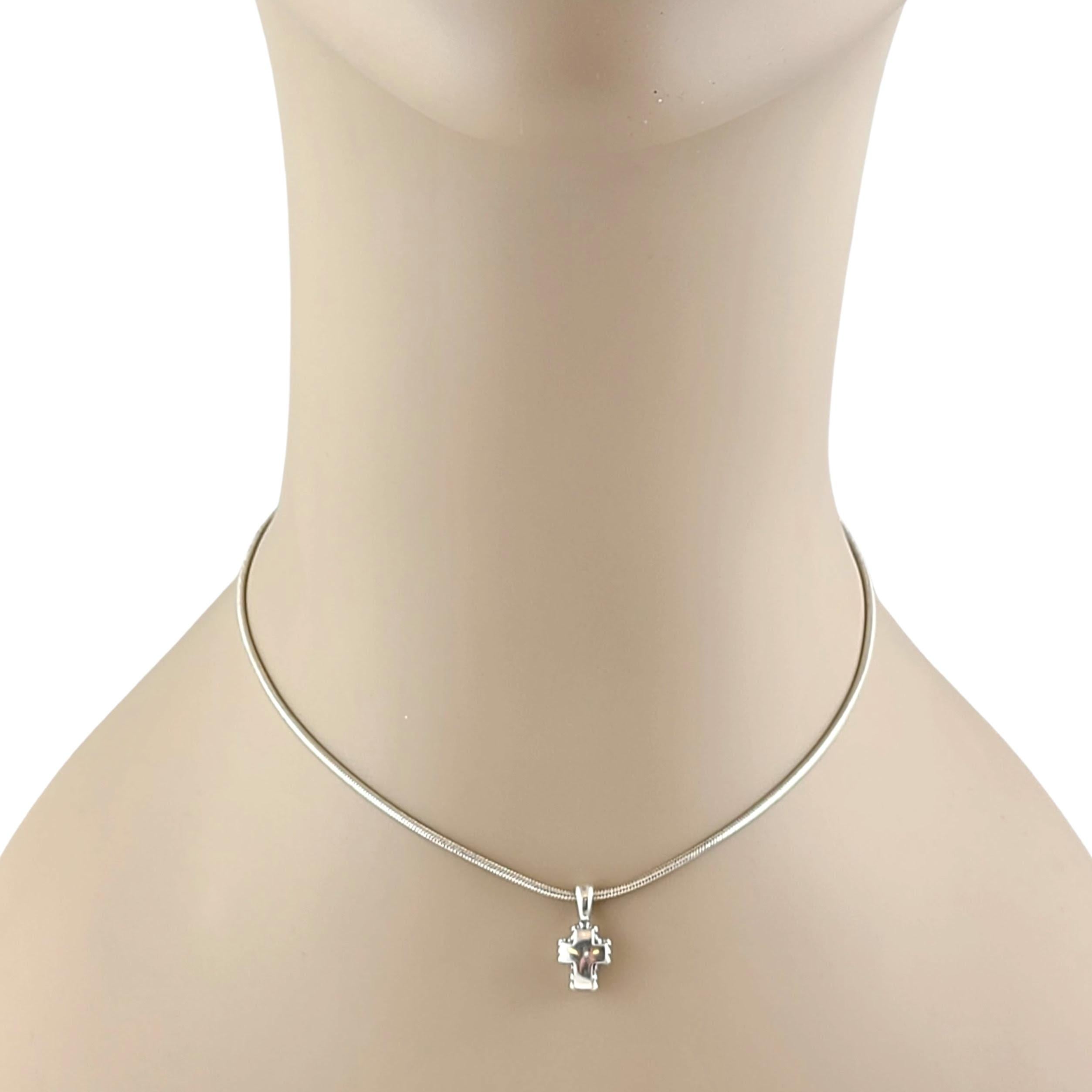 Lagos Caviar Sterling Silver Cross Pendant with Chain 2