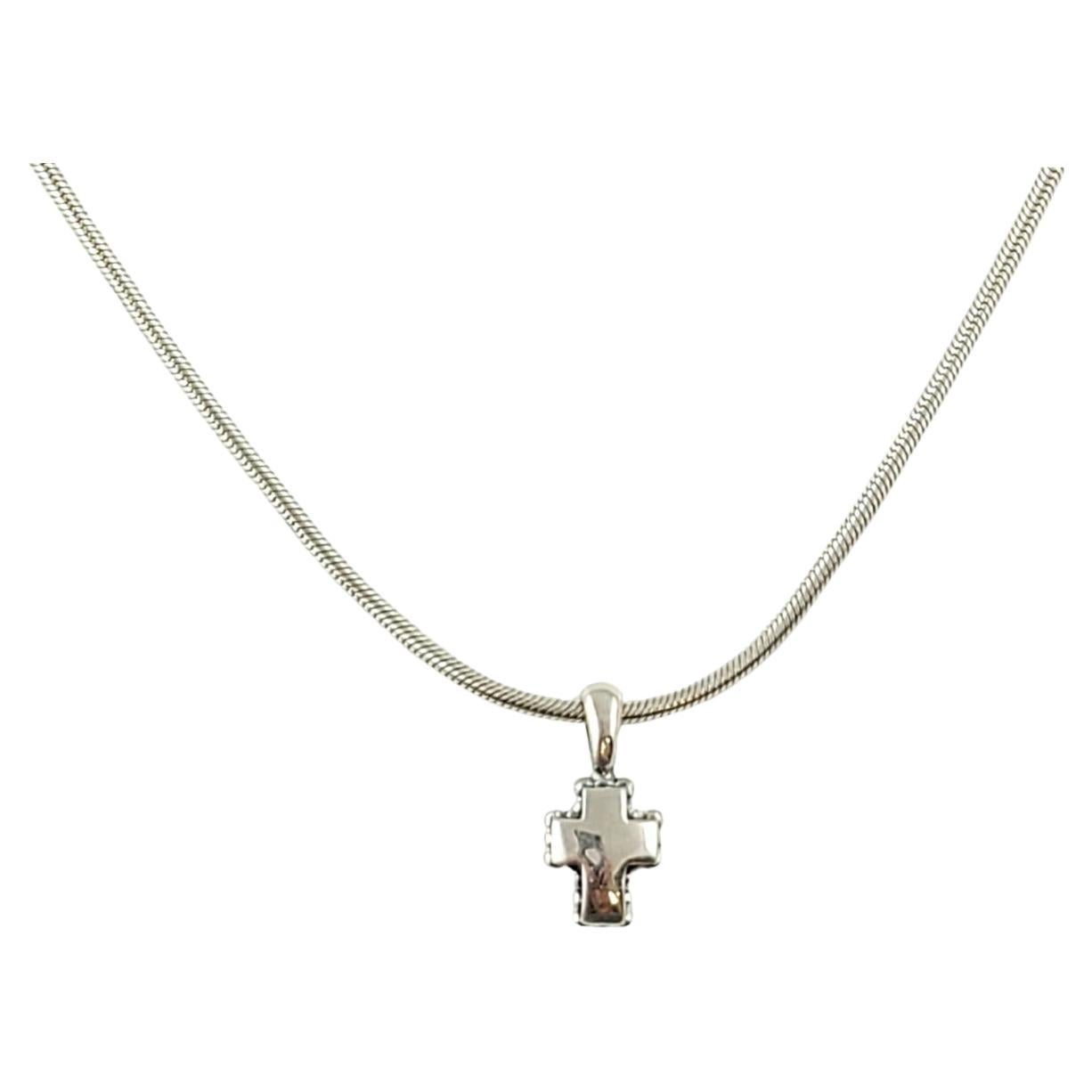 Lagos Caviar Sterling Silver Cross Pendant with Chain
