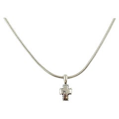 Vintage Lagos Caviar Sterling Silver Cross Pendant with Chain