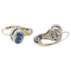 Orecchini a goccia Lagos Caviar in argento sterling e oro con topazio blu
