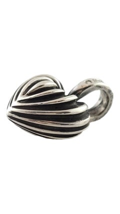 Lagos Caviar Sterling Silver Puffy Ribbed Heart Pendant #17912