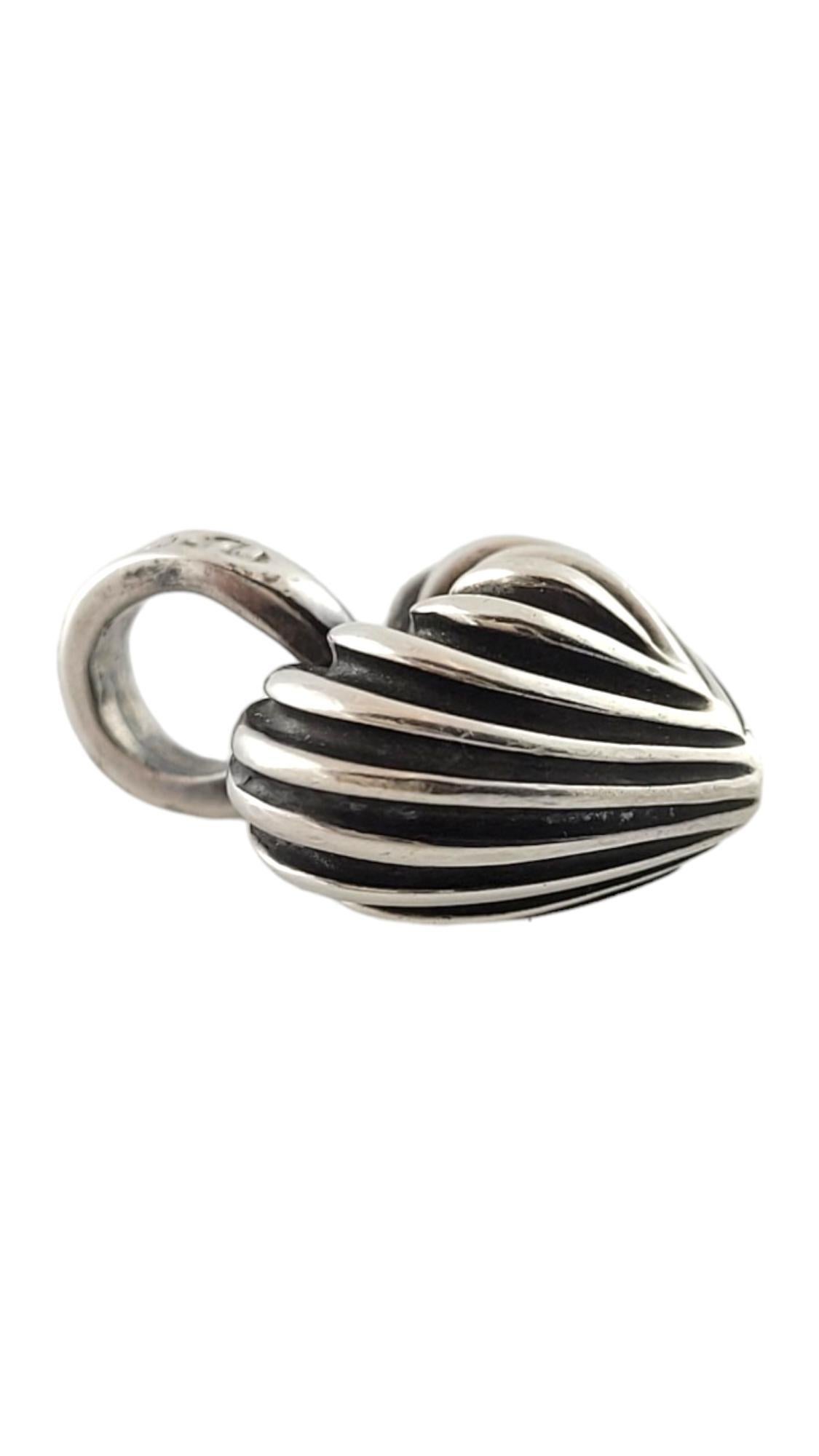 Women's Lagos Caviar Sterling Silver Puffy Ribbed Heart Pendant #17912