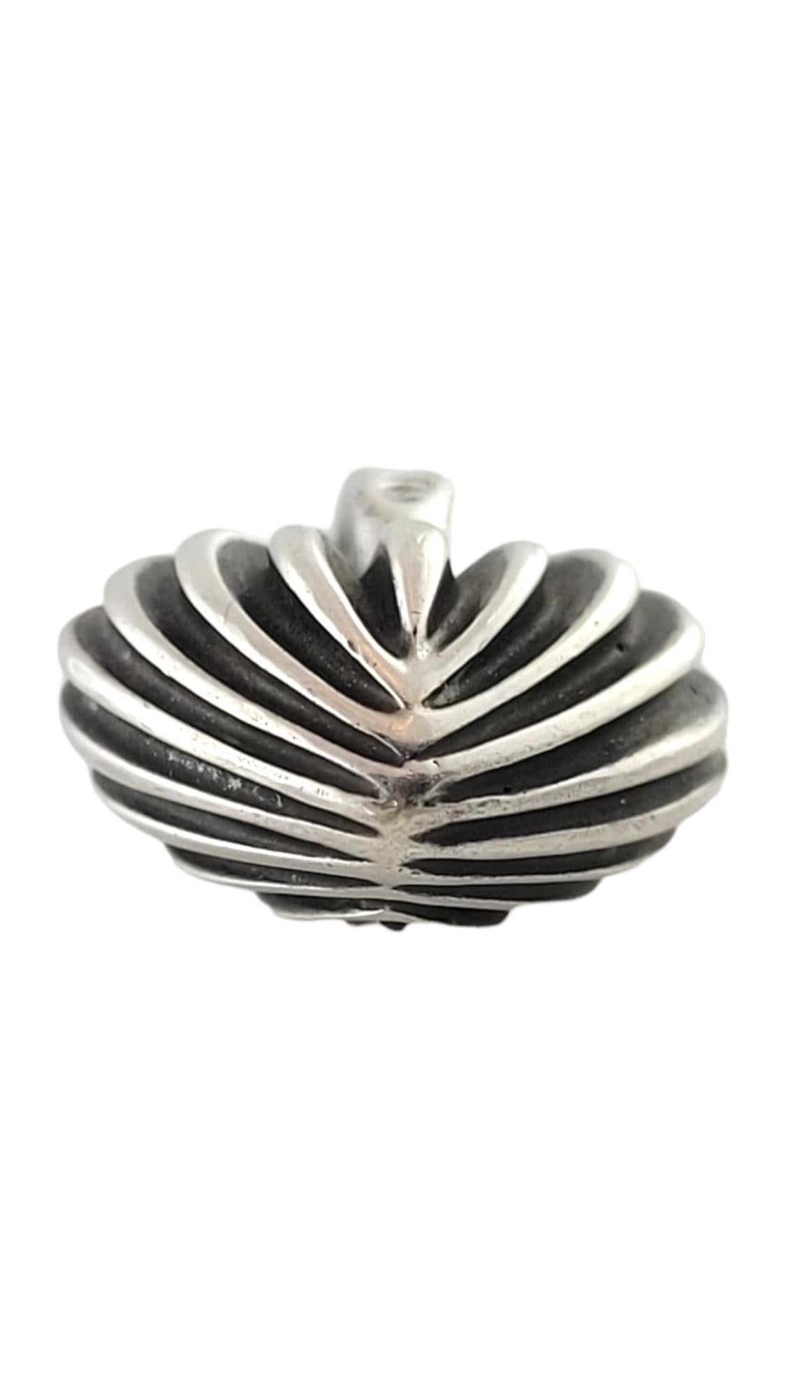 Lagos Caviar Sterling Silver Puffy Ribbed Heart Pendant #17912 1