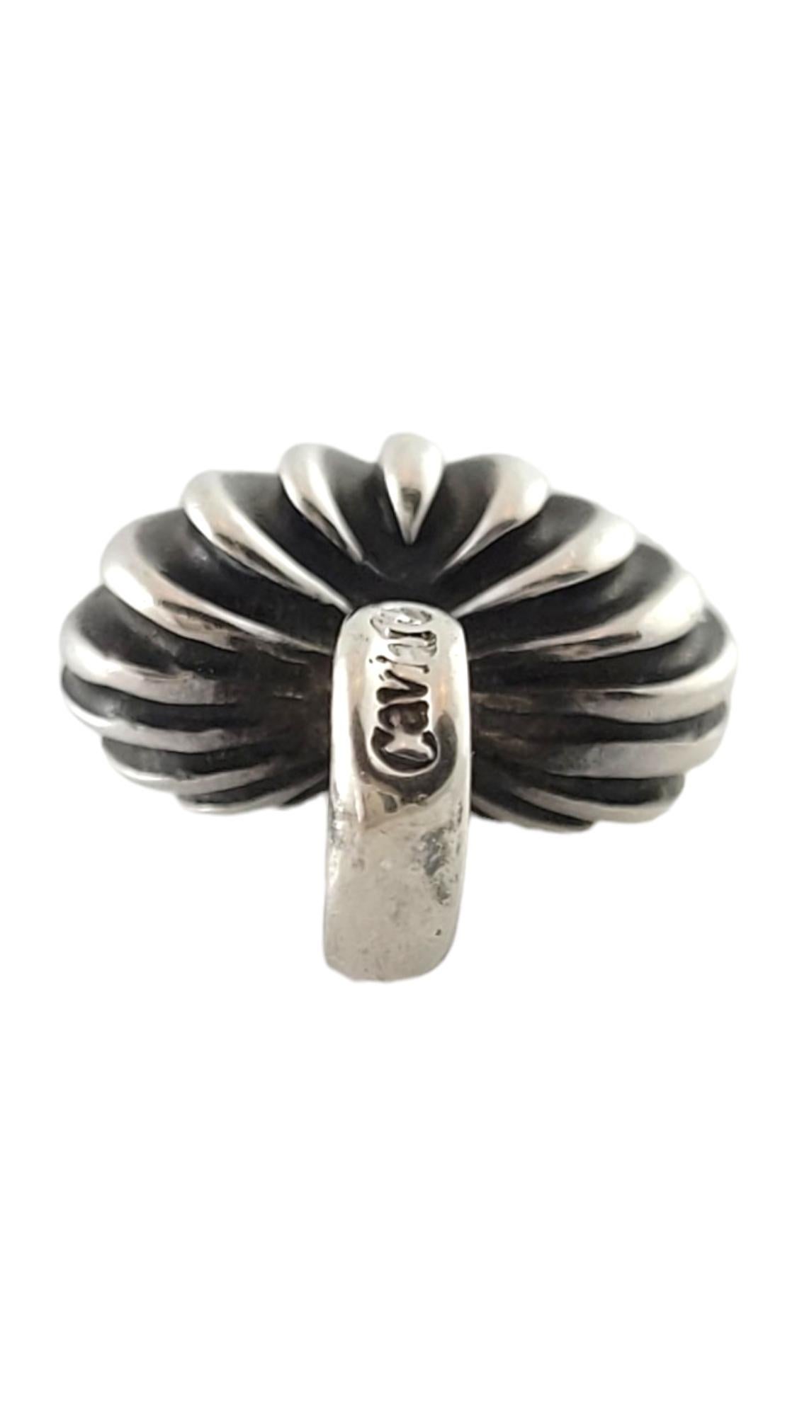 Lagos Caviar Sterling Silver Puffy Ribbed Heart Pendant #17912 2