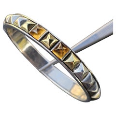 Lagos Caviar SugarLoaf Citrin Armreif Armband 18k Gold Sterling Silber 7" 37,7g