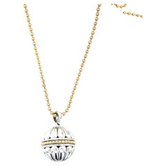 Lagos Caviar Talismano SS/Oro Ciondolo con Catena a Sfera in Oro 18k Msrp $4595