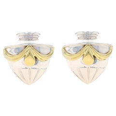 Lagos Caviar Vase Large Stud Earrings - Sterling 925 & Yellow Gold 18k Clip-Ons