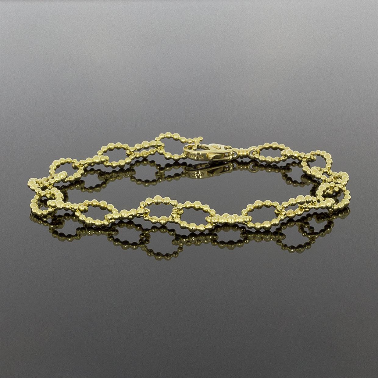 Lagos Caviar Yellow Gold Oval Link Chain Bracelet In New Condition In Columbia, MO