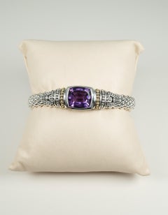 Lagos Caviar Yellow Gold Sterling Silver Amethyst Bracelet