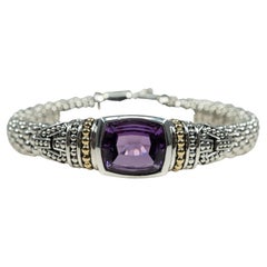 Lagos Caviar Yellow Gold Sterling Silver Amethyst Bracelet