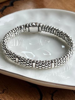 Bracciale Lagos Contemporary in argento sterling con perline a forma di caviale