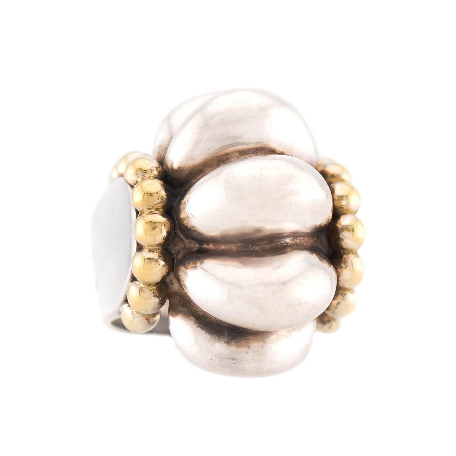 Anello e orecchini a bolla in argento sterling e 18k LAGOS Estate in vendita 2