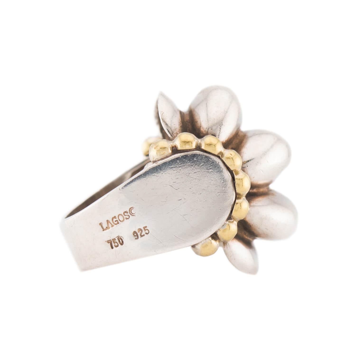Anello e orecchini a bolla in argento sterling e 18k LAGOS Estate in vendita 3