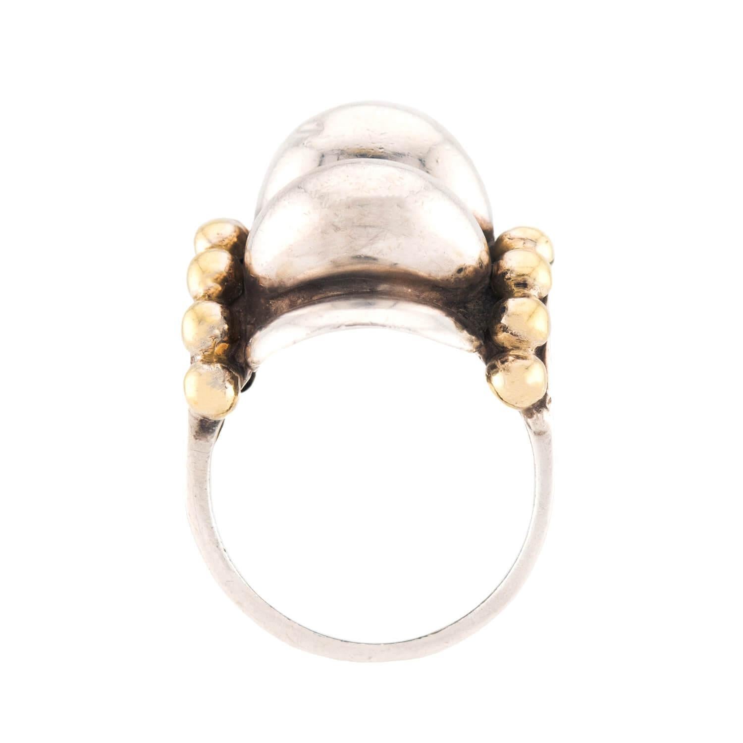 Anello e orecchini a bolla in argento sterling e 18k LAGOS Estate in vendita 4
