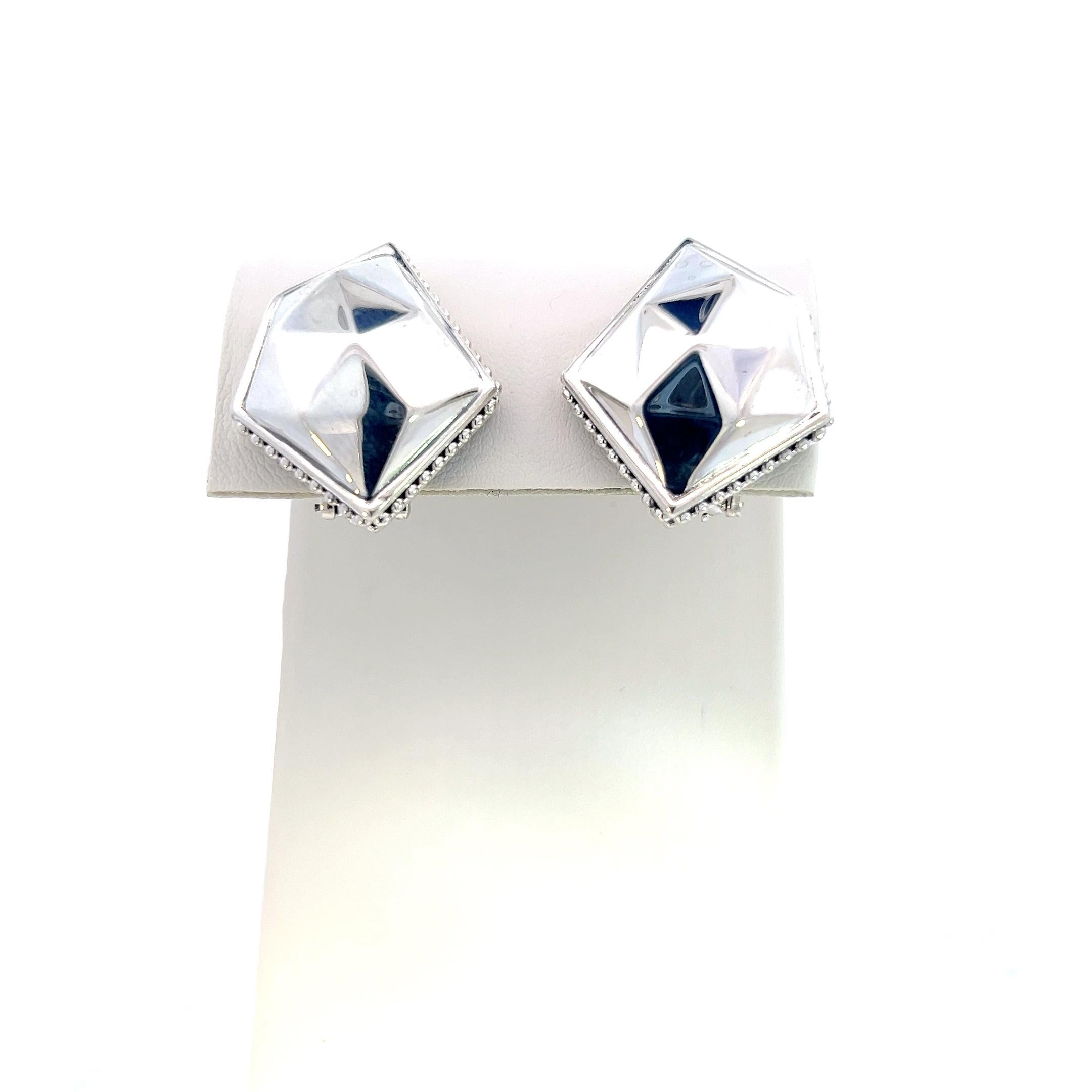 Women's Lagos Estate Clip on Earrings Sterling Silver For Sale