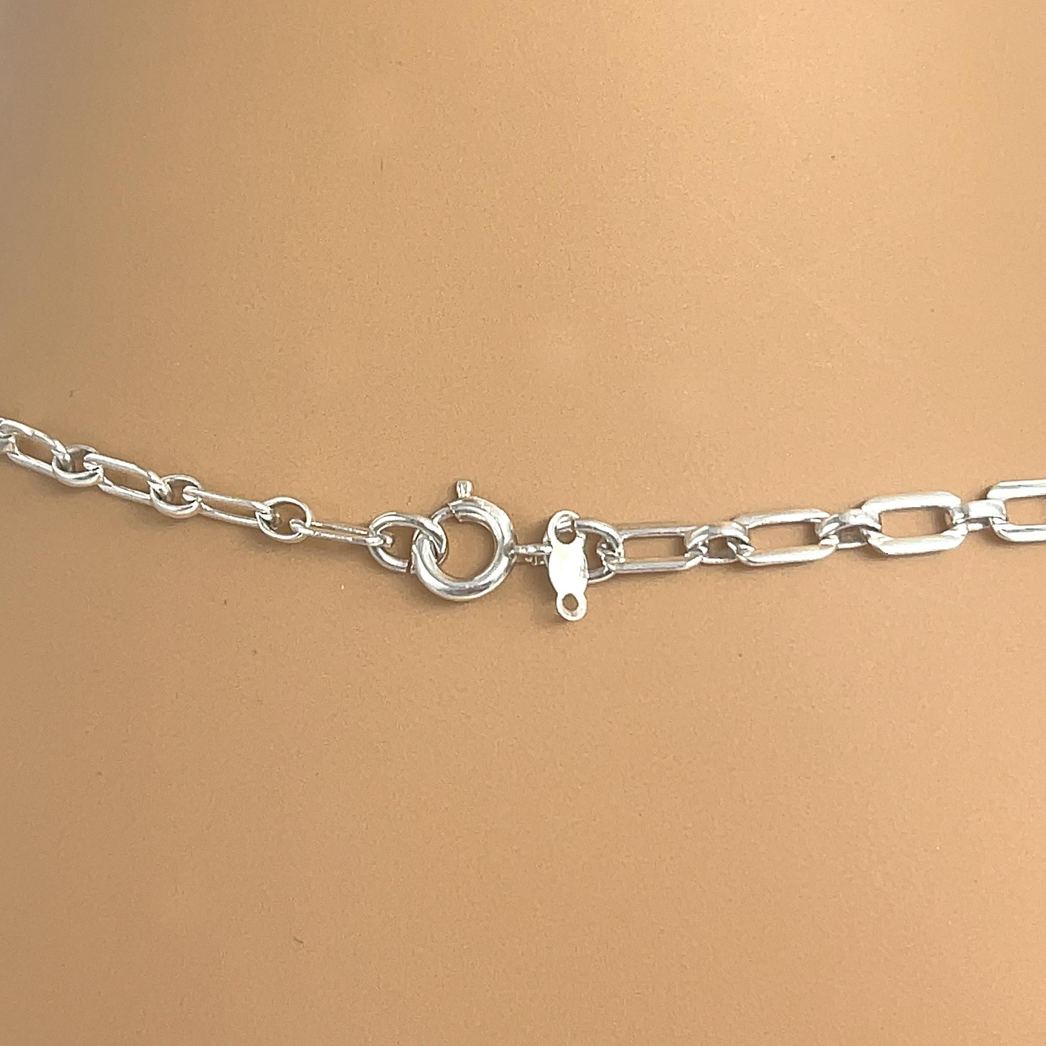 Lagos Fleur De Lis Sterling Silver Necklace In Good Condition For Sale In New York, NY