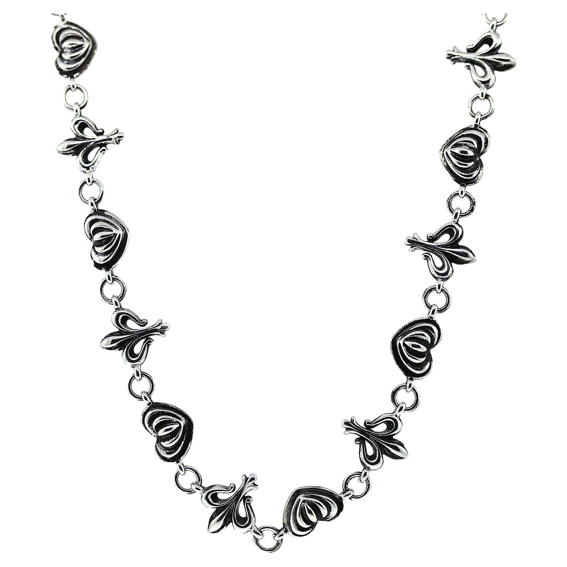 Lagos Fleur De Lis Sterling Silver Necklace For Sale