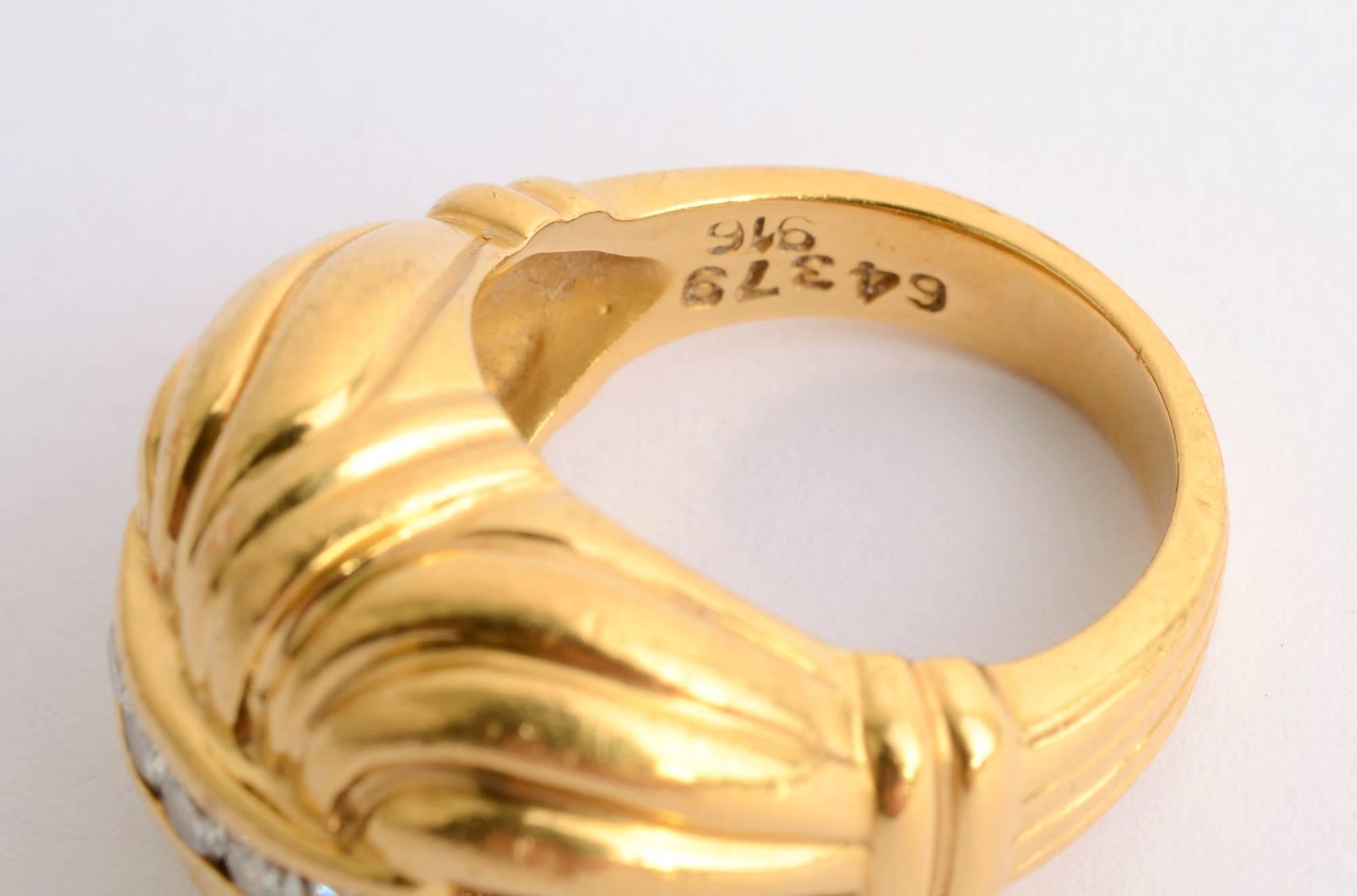 Brilliant Cut Lagos Gold and Diamond Ring