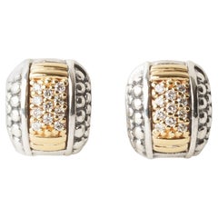 Lagos Gold 
Silver 0.44ct Round Diamond Huggie Earrings